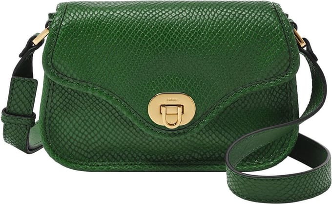 FOSSIL Schoudertas Heritage Flap Crossbody Medium Green Groen