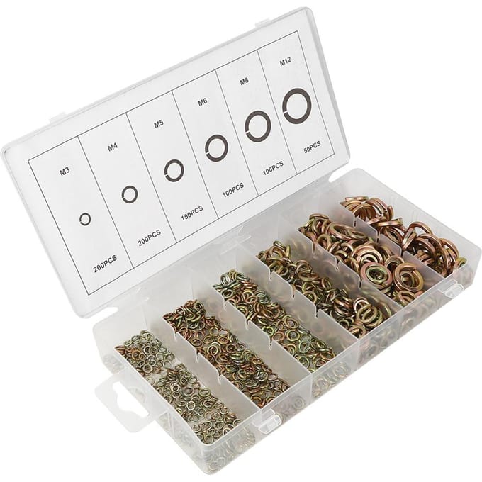 800 stuks veerring staal elastische ring bevestigingsmiddelen hardware accessoires met opbergdoos