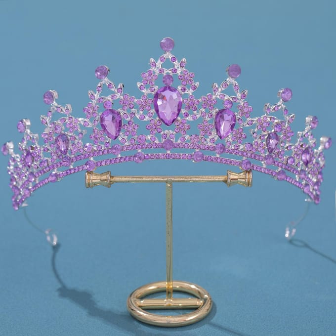Bruidskroon Tiara Barok Strass Kroon Haaraccessoires Bruidsjurk Prinses Haarband Accessoires gray