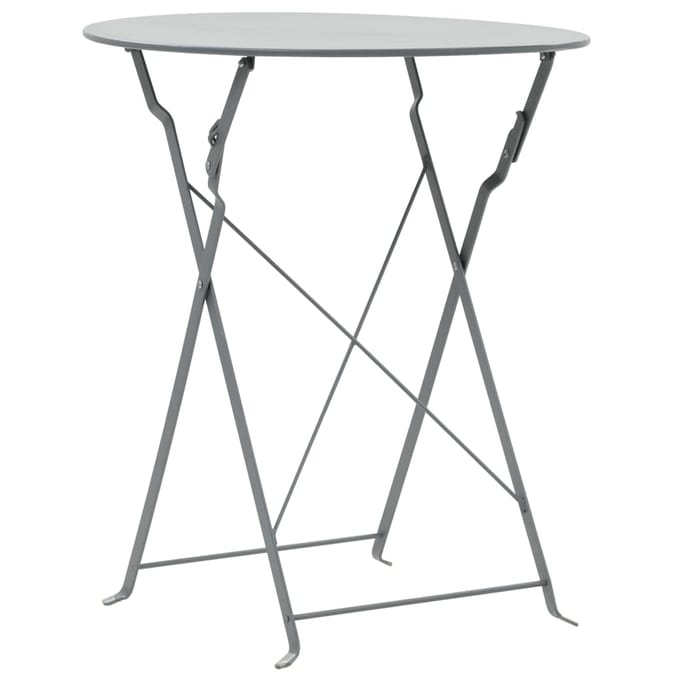 vidaXL - 3-delige - Bistroset - staal - grijs