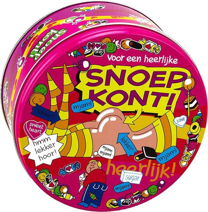 Snoepkont cadeau snoeptrommel - koekblik - 14 x 7,5 cm - bewaarblik - verjaardag