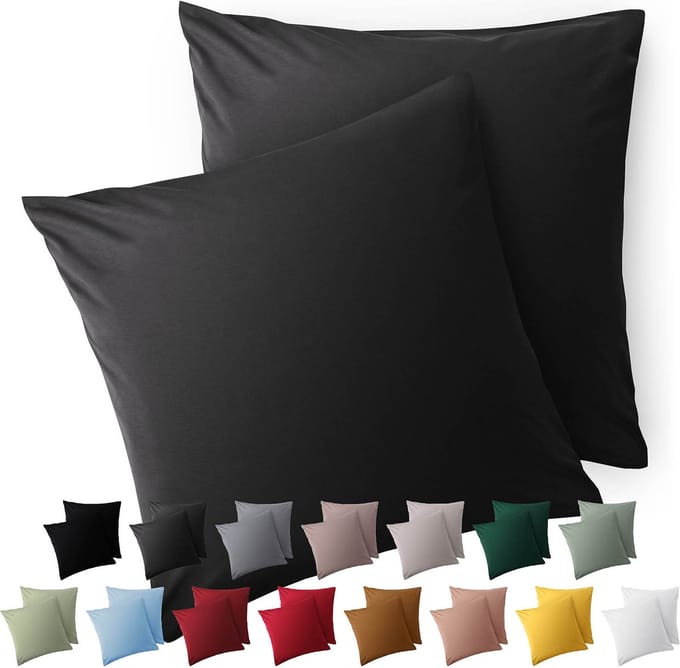 Blumtal Kussensloop Microvezel Kussenhoes 65 x 65 cm - Antraciet - Set van 2