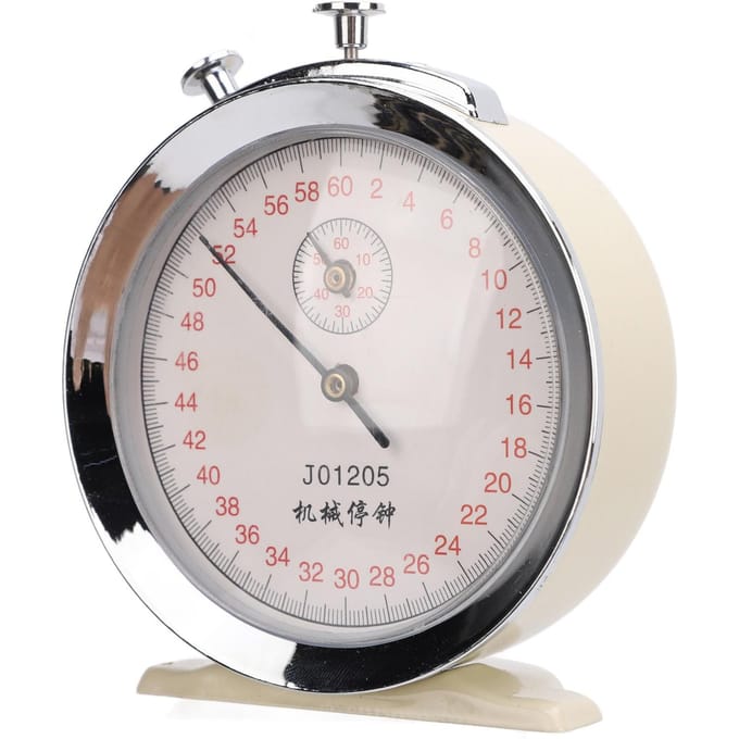 Mechanische Stopwatch Ronde Wijzerplaat 0.2s 60 Seconden Sporten Teltimer voor Fysische Experimenten Hardlopen Fietsen J01205 gray