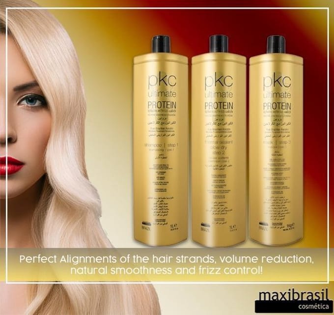 MAXILINE PROFISSIONAL PKC PROTEIN KERATIN WITH COLLAGEN STRAIGHTENING SET (STEP1,2.3)1000 ML