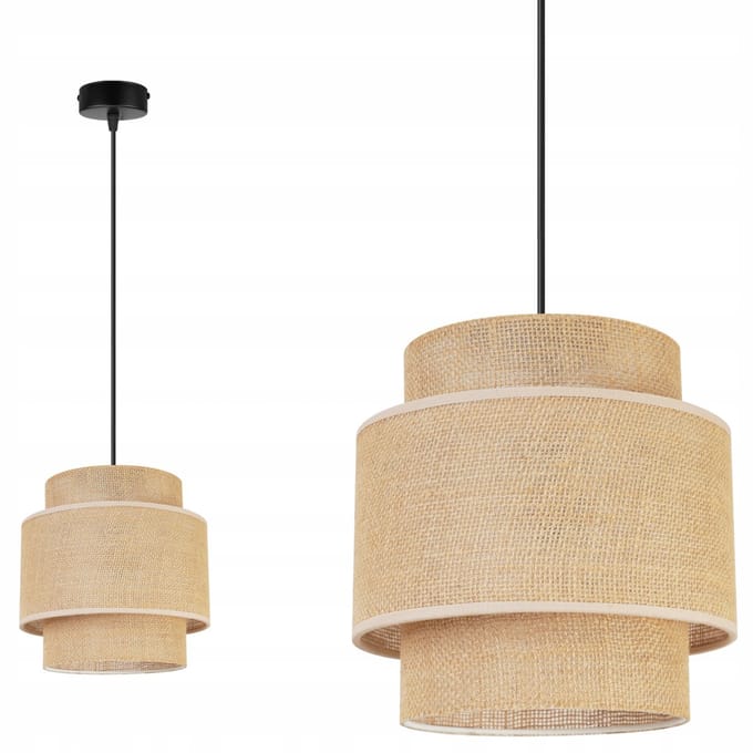 Light-Home BOHO 2459/1 - Hanglamp - Boho Stijl - Jute Lampenkap - Metaal - Verstelbare Hoogte