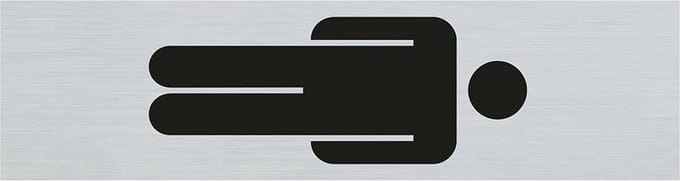 Pickup Route Alulook 165x44 mm - heren symbool staand