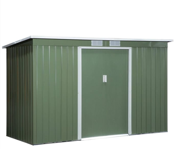 Fietsberging - Fietsenhok - Stalling - Tuinschuur - Huis - Overdekt - Lichtgroen - Scooter - Fiets