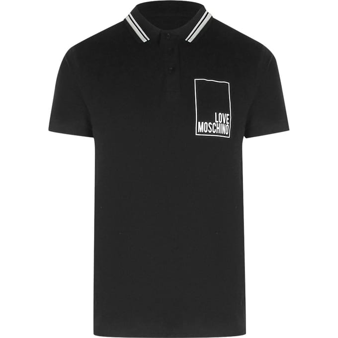 Love Moschino Box Logo Zwarte Poloshirt