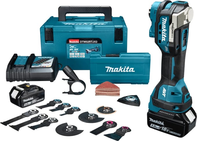 Makita DTM52RTJX2 Accu multitool + accessoires 18V 5.0Ah in Mbox