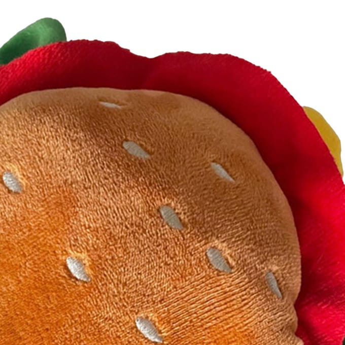 Kat Hamburger Hoofddeksel Cartoon Schattig Zacht Comfortabel Pluche Verstelbare Pet Hoofddeksel voor Feest L red