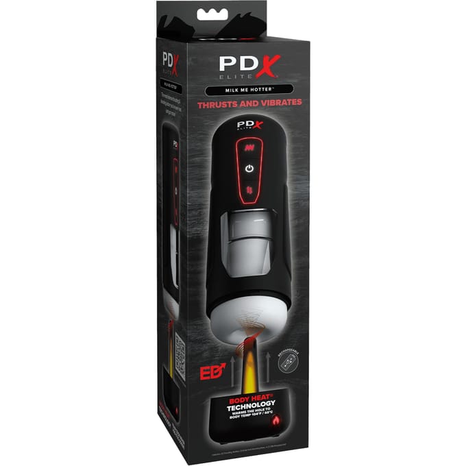 Pipedream - PDX Elite Milk Me Hotter - Verwarmende Masturbator - Zwart
