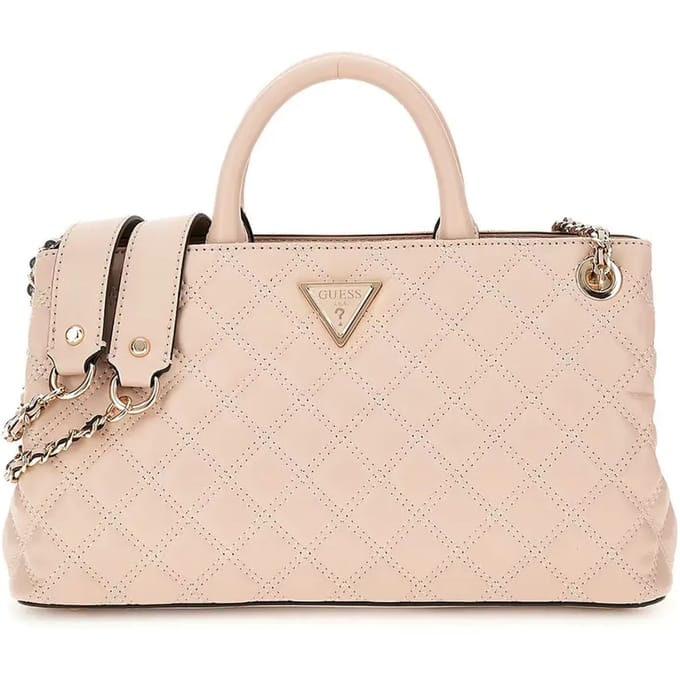 GUESS handtas schoudertas Giully Girlfriend Shoulder Satchel Light Beige zalmroze