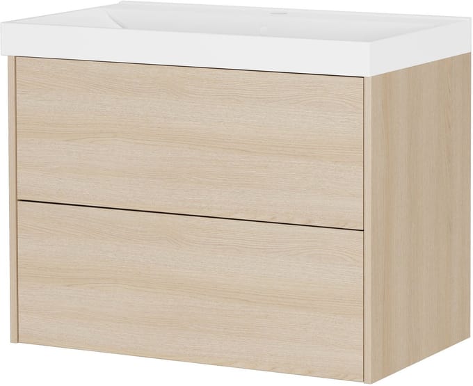 Wastafelkast Rain Eiken - Breedte 81 cm - Hoogte 65 cm - Diepte 46 cm