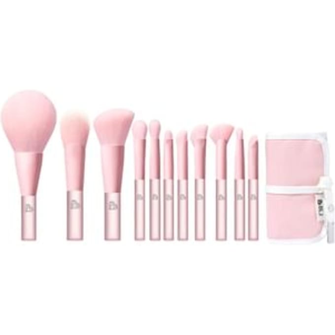 BLJ - Mini Make Up Brush Pouch Set - Pink #Sweet Peaches - 11pcs