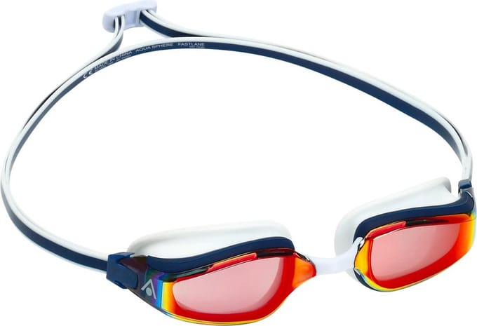 Aquasphere Fastlane - Zwembril - Volwassenen - Red Titanium Mirrored Lens - Blauw/Rood