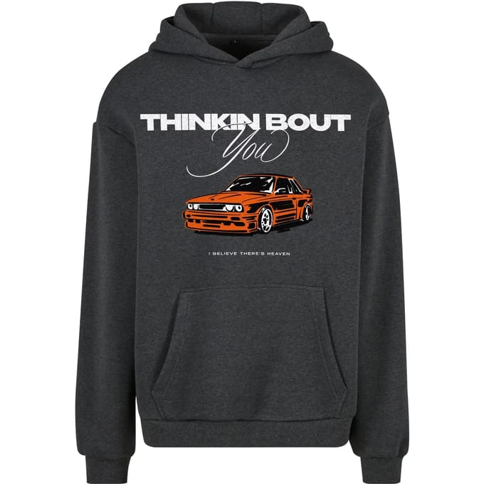 Mister Tee - Thinking Bout You Car Print Fluffy Hoodie/trui - M - Grijs