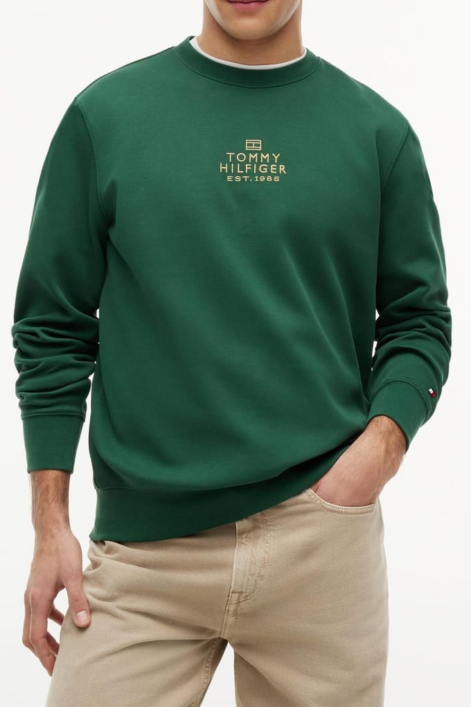 Tommy Hilfiger Brand Love Gold Interlock Street Green Größe: S | Pullover Outlet | Herren | Gelb