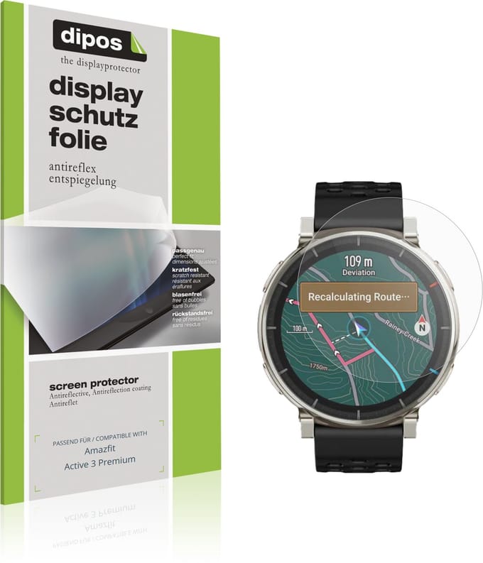 dipos – 6x Matte Beschermfolie geschikt voor Amazfit Active 3 Premium | Krasbestendige & antireflecterende Screenprotector Ultra-Thin