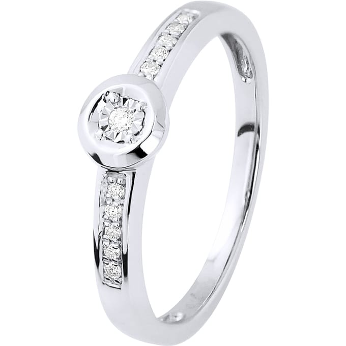 Diamond Solitaire ondersteund 0060 0,50 Cts Cts Illusion White Gold