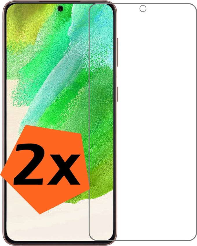 Screenprotector - 2 Stuks - Geschikt voor Samsung Galaxy S21 FE - Extra Sterk - Gehard Glas - Beschermglas - Tempered Glass - Screen Protector