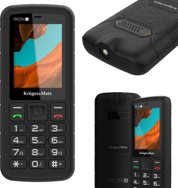 Krüger&Matz IRON 4 - Dual SIM Telefoon - IP68/IP69K - 4G