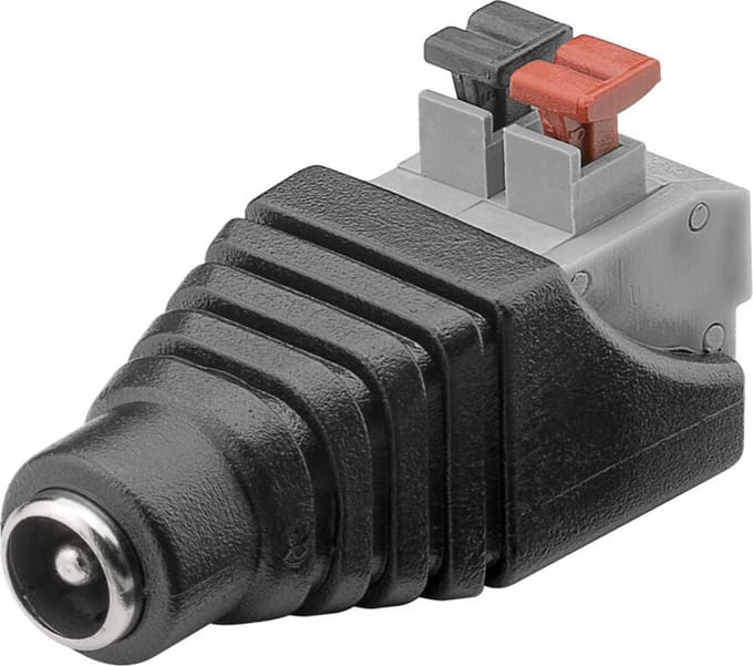 Adapter Terminal Block 2-pin DC (5.50 x 2.10 mm) Zwart