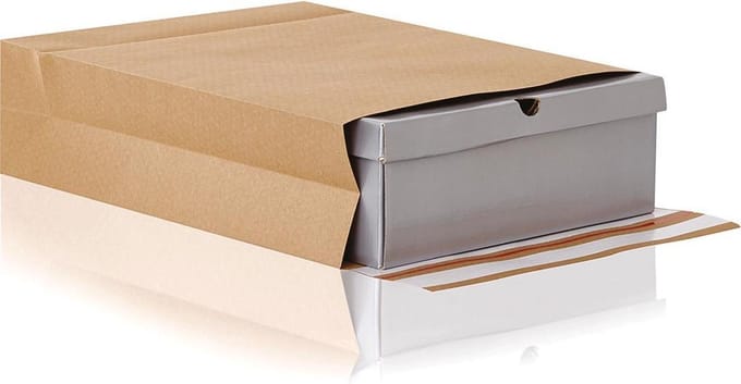 e-Green enveloppen met blokbodem, ft 350 x 450 x 120 + 100 mm, doos van 200 stuks