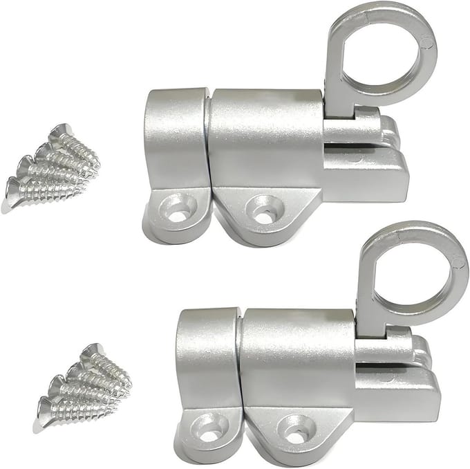 Automatische Deurvergrendeling - Veervergrendeling Grendel - Extra Beveiliging - Automatisch Sluitend - 5.65 x 4.3 cm - Zilver