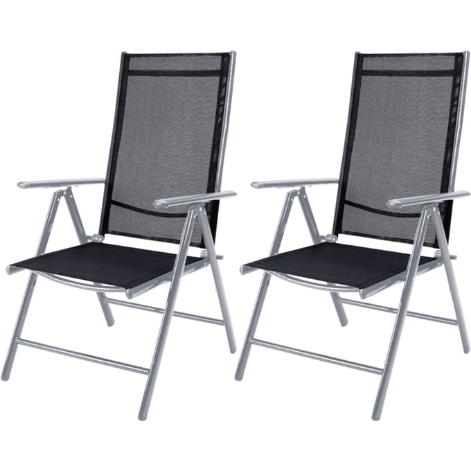 Casaria - Aluminium Tuinstoel 2 stuks Inklapbaar - Zilver