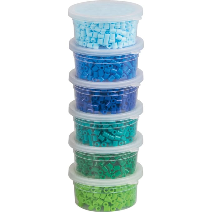 Strijk-op-kralen set, 3.000 stuks - Blauw/Groen