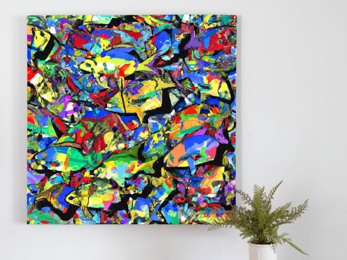 Fish overload | Fish overload | Kunst - 100x100 centimeter op Canvas | Foto op Canvas