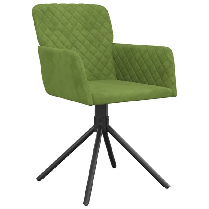 vidaXL - Eetkamerstoelen - draaibaar - 2 - st - fluweel - lichtgroen