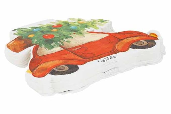 Servetten Car With Tree 3ply Rood 33x33c M Papier