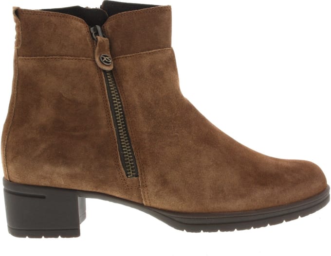 Dames Enkellaars Hartjes Hip/hop Boot Cognac - Maat 5