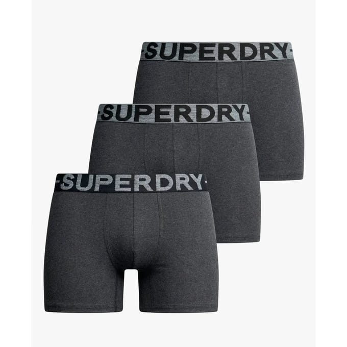 Superdry BOXER TRIPLE PACK Heren Onderbroek - Raven Black Marl