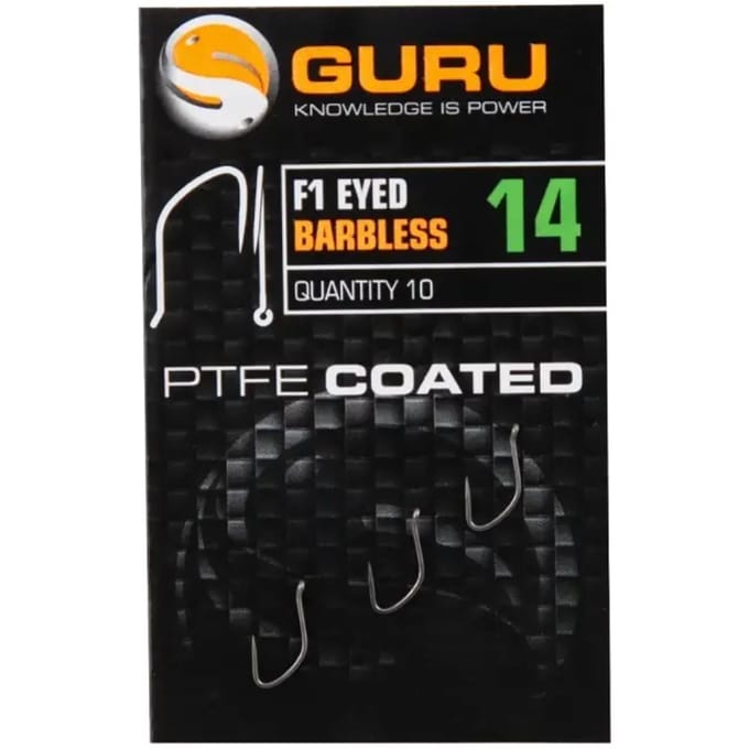 Guru F1 Eyed Barbless (10pcs) - Maat : 22