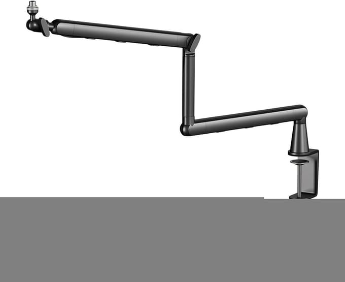 Microfoon Boom Arm - Verstelbare Standaard - Studio Opnames - Schokabsorberend Ontwerp - 64 cm - Zwart
