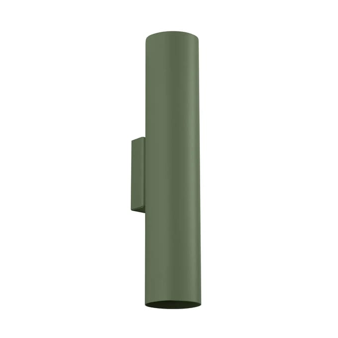 Wandlamp LAGOS 2 met 2 lichtpunten naar boven en beneden - Sollux Lighting - IP20 - Olijfgroen staal behuizing - 6 x 8 x 30 cm - 2 x GU10 LED, exclusief lichtbron - 2 x 10 W - Industriële wandlamp voor slaapkamer, woonkamer en gang