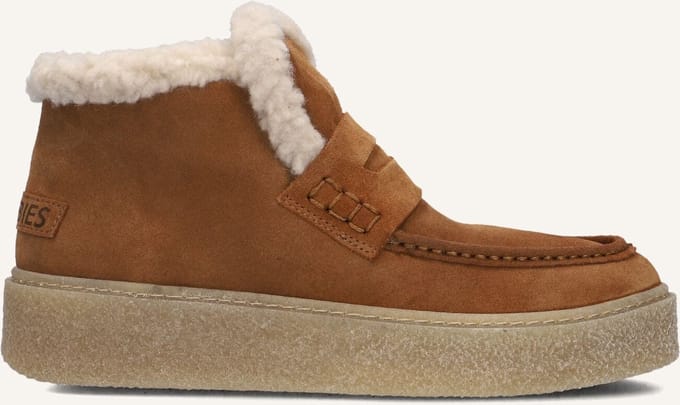 Shabbies Amsterdam - SENNA ANNA Ankle Boot Suede Warm Brown - Maat 41