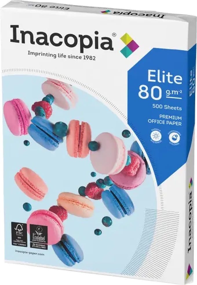 Kopieerpapier Inacopia Elite A4 80 gram 2-gaats, pak à 500 vel