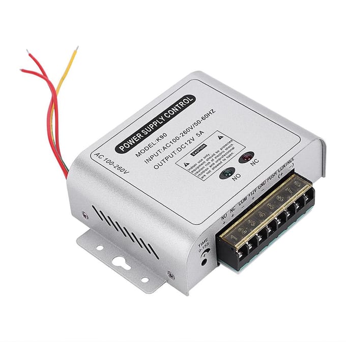 12V 5A Deurtoegangscontrolesysteem Voedingsadapter 110 240V white