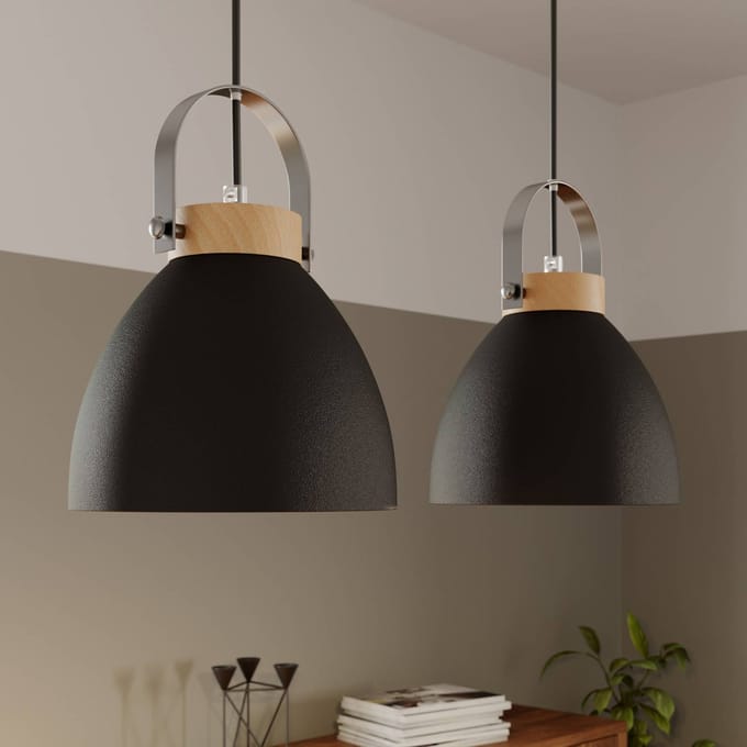 Lamkur Hanglamp Bergen, 2-lamps, grafiet