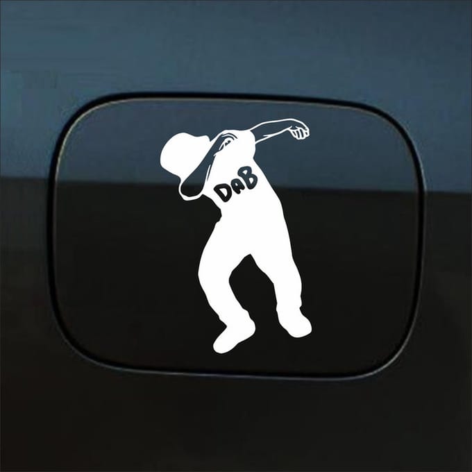 Bumpersticker - Dab - 15 X 10 - Wit