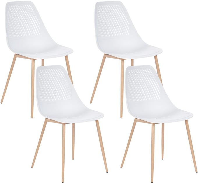HAZELTON - Set van 4 stoelen - Wit - Synthetisch materiaal