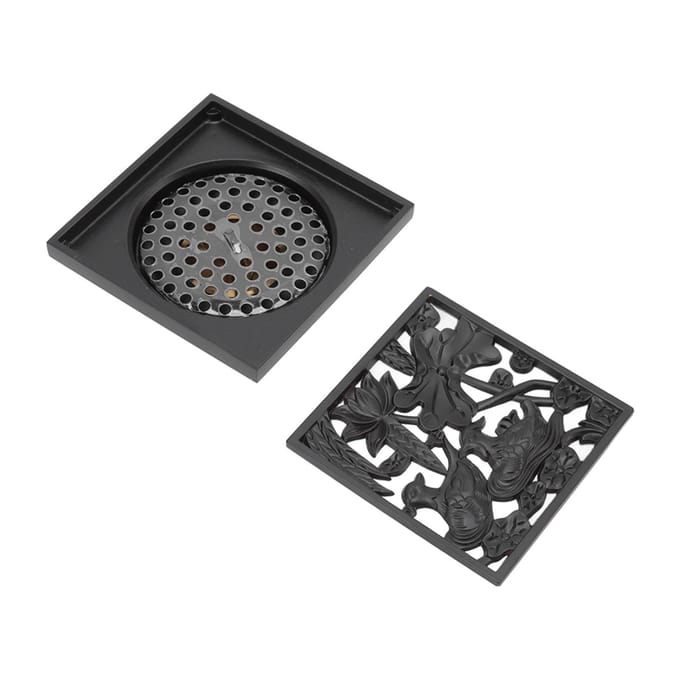 Huishoudelijk Vloerafvoer Badkamer Douche Vloerafvoer met Filter Roestvrij Staal Koper Vloerafvoerset gray