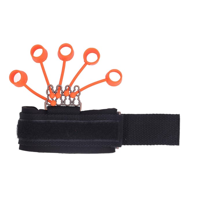 Vingerversterker Verbeter Flexibiliteit Handgriptraining met 5 Vervangbare Ringen 75lbs red