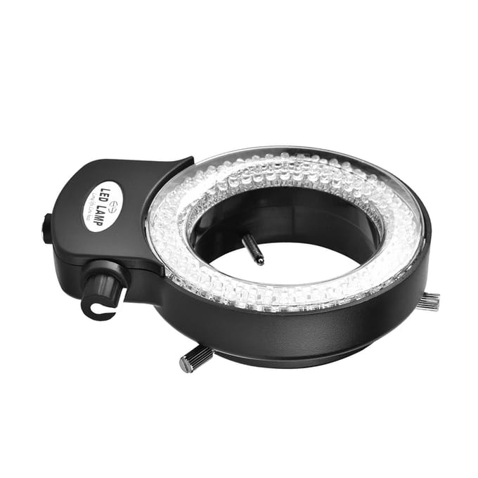 Caméra de microscope 144 LED Source lumineuse Luminosité réglable Lampe annulaire US plug blanc