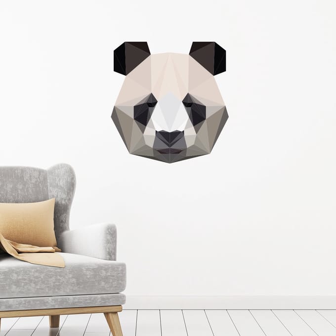 Origami panda sticker 120 x 115 cm