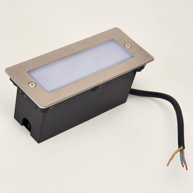 Lucande LED wand inbouwlamp Holly, 17 cm, roestvrij staal
