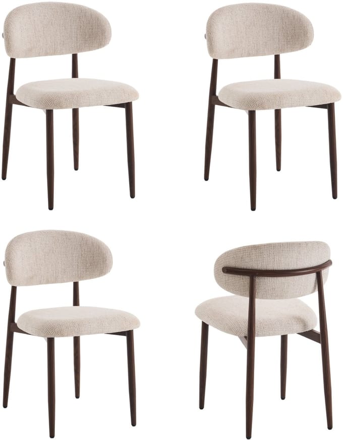 Furnihaus Eetkamerstoelen set van 4 - Celia beige - Japandi kuipstoel